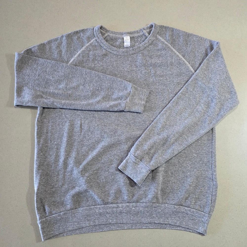 Alternative Apparel Eco-Fleece Raglan Sweatshirt‎ Heather Grey Large L